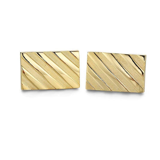 Prague Gold Diagonal Stripe Cufflinks